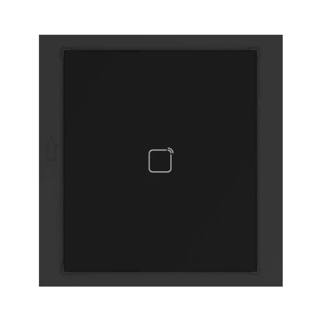 Front view of the Hikvision DS-KD-M Gen 2 modular door station Mifare card reader module featuring a black weatherproof finish and a clear contactless card-swipe icon area.