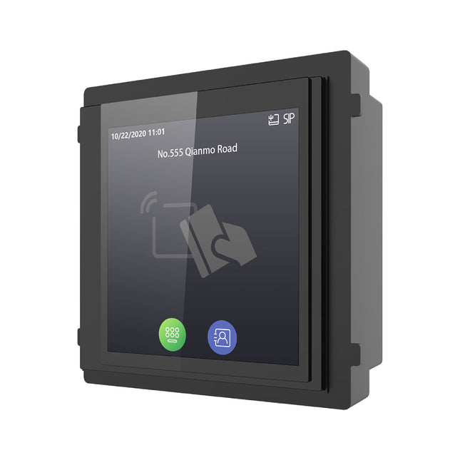 Hikvision DS-KD-TDM 4-inch modular touchscreen display and digital keypad module for KD8 series door stations