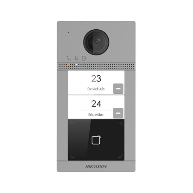 Hikvision DS-KV8213-WME1 2-button aluminium villa door station for dual-occupancy residential or duplex systems