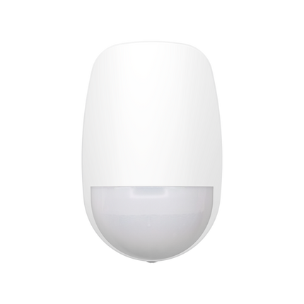 Front view of the Hikvision DS-PDD12P-EG2-WB wireless dual-technology PIR and Microwave detector.