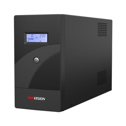HIKVISION DS-UPS2000-R 2000 VA Line-Interactive Rack-Mounted UPS front view showing status indicators and power switch.