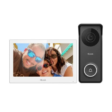 HiLook HA-KIT-H1-AU Hybrid HD WiFi Intercom Kit front view showing outdoor station and indoor monitor.