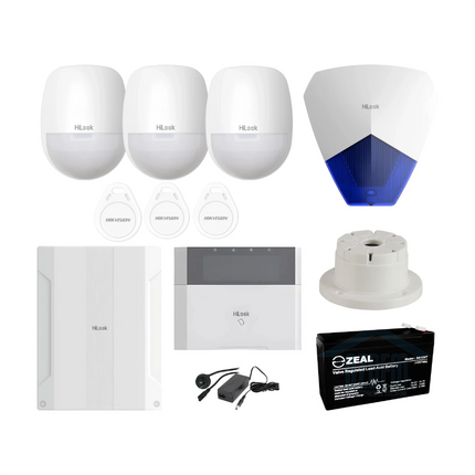 HiLook HA-ALARM-KIT1 Hybrid Pro Wired Alarm System Bundle with LCD Keypad