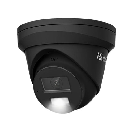 HiLook IPC-T383H-MU 8MP black turret security camera with Smart Hybrid Light IR/white 30 m night view