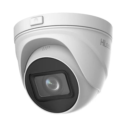 Angled mounting perspective of the HiLook IPC-T651H-Z highlighting its adjustable lens and professional surveillance design.