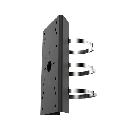 HiLook Black Vertical Pole Mounting Bracket Front View
