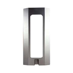 Front view of the IDIS DA-FM2100 silver intercom flush mount housing for seamless wall integration.