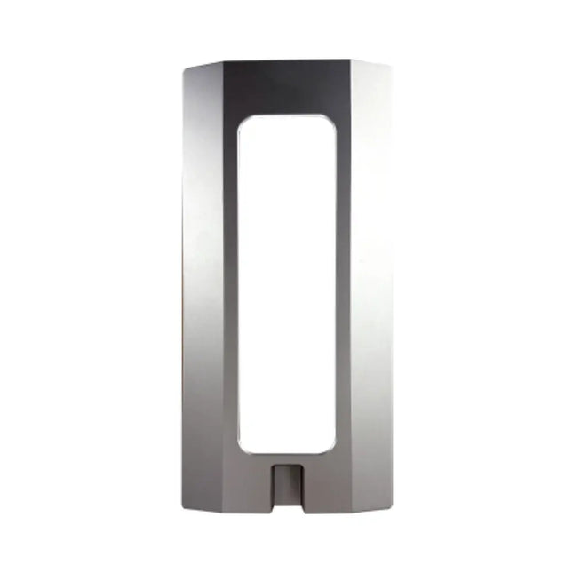 Front view of the IDIS DA-FM2100 silver intercom flush mount housing for seamless wall integration.