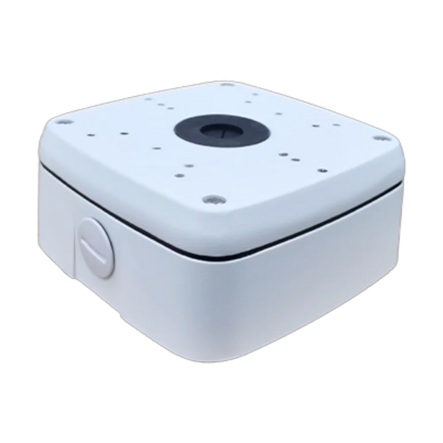 IDIS DA-JB2500 genuine camera junction box, ADC12 die-cast aluminium powder-coated white, fits IDIS Lite Series dome turret and bullet cameras for Australian CCTV installs