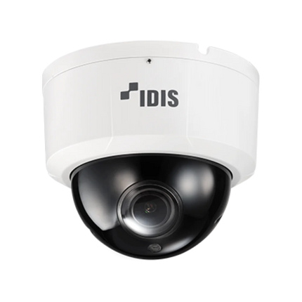 IDIS DC-D2531WR-V2 5MP motorised varifocal IR vandal dome camera front view, smoked IR-pass bubble, NDAA and TAA compliant IDIS Lite Series for Australian CCTV