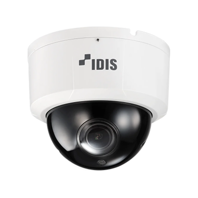IDIS DC-D2531WR-V2 5MP motorised varifocal IR vandal dome camera front view, smoked IR-pass bubble, NDAA and TAA compliant IDIS Lite Series for Australian CCTV