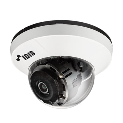 IDIS DC-D4217RX 2MP network IR dome camera featuring a compact low-profile chassis for professional indoor commercial installations.