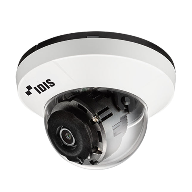IDIS DC-D4217RX 2MP network IR dome camera featuring a compact low-profile chassis for professional indoor commercial installations.