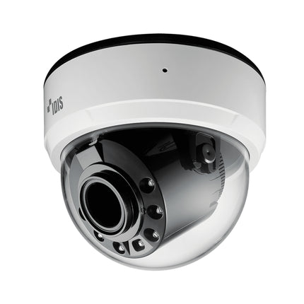 High-security commercial office ceiling installation featuring the IDIS DC-D4236RX internal dome network camera monitoring entryways.