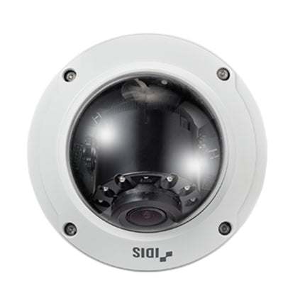 High-security dark perimeter installation utilizing the IDIS DC-D4538WRA 5MP outdoor dome camera with LightMaster technology enabled.