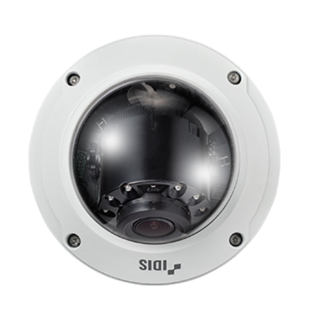 High-security dark perimeter installation utilizing the IDIS DC-D4538WRA 5MP outdoor dome camera with LightMaster technology enabled.