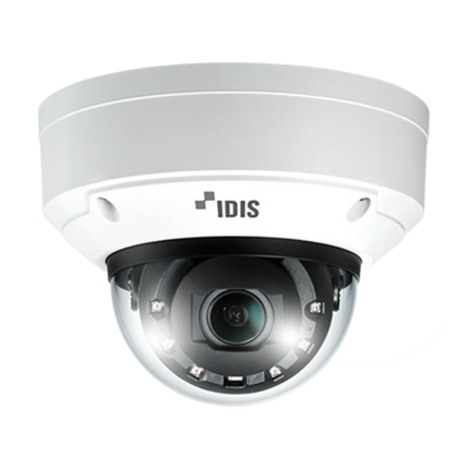 IDIS DC-D6831WRA 8MP 4K Edge AI Plus IR dome camera with LightMaster NIR and motorised 4.3 to 9.8mm lens, front view