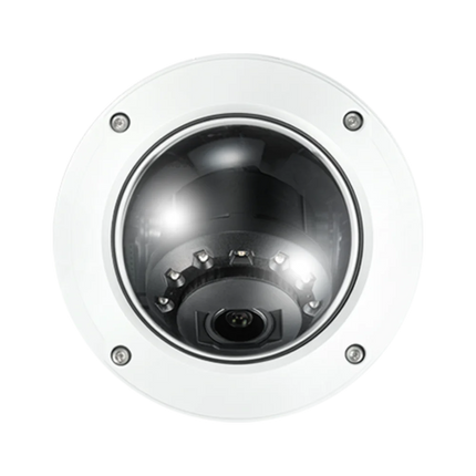 IDIS DC-D6831WRA 8MP 4K IP dome camera with motorised 4.3 to 9.8mm P-Iris vari-focal lens and IP67 weatherproof housing, top view