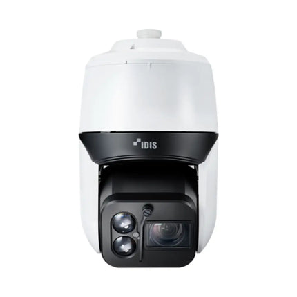 IDIS DC-S6881HRX 8MP 4K Ultra HD outdoor PTZ dome security camera with 31x optical zoom and integrated infrared LEDs.