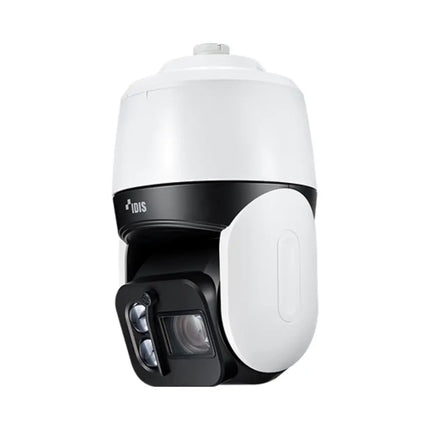 High-density industrial deployment of the IDIS DC-S6881HRX 8MP network PTZ camera showcasing its rugged weatherproof construction.