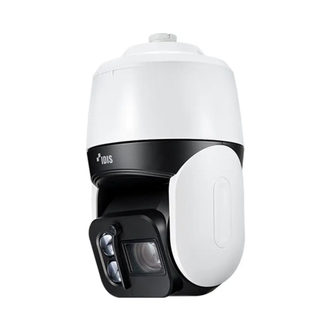 High-density industrial deployment of the IDIS DC-S6881HRX 8MP network PTZ camera showcasing its rugged weatherproof construction.