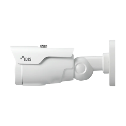 Side profile of IDIS DC-T2531WR-V2 IP67 IK10 NDAA compliant 5MP outdoor IR bullet CCTV camera