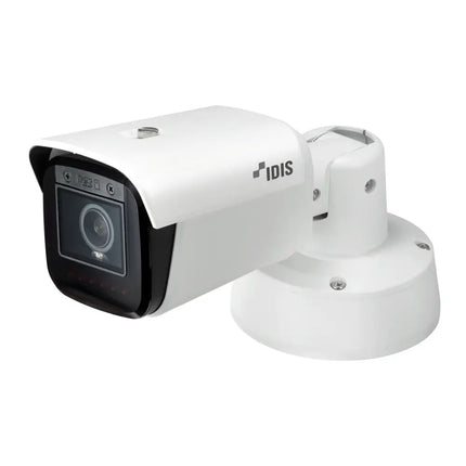 IDIS DC-T6831WRA 8MP 4K Edge AI Plus security bullet camera front perspective highlighting the motorized vari-focal lens profile.