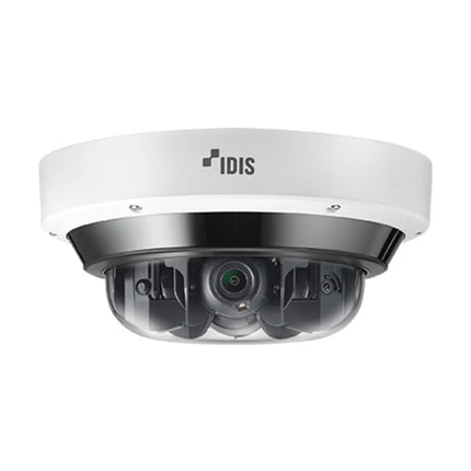 IDIS DC-U6K31WRA 20MP AI multi-directional multi-sensor dome security camera featuring a robust weather-proof housing for wide-area commercial perimeter monitoring.
