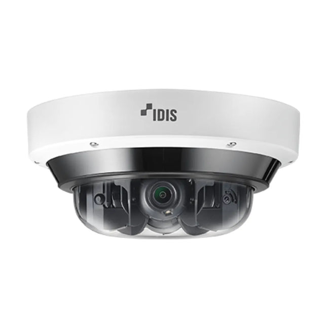IDIS DC-U6K31WRA 20MP AI multi-directional multi-sensor dome security camera featuring a robust weather-proof housing for wide-area commercial perimeter monitoring.