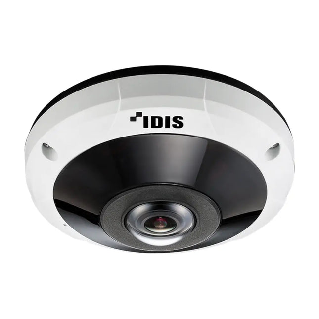 Front view of the IDIS DC-Y6C16WRX 12MP vandal-resistant panoramic dome camera showcasing its compact architectural form factor.