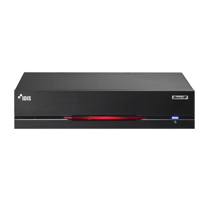 Front view of the IDIS DP-DD1316 DirectIP 16-channel video decoder highlighting its compact chassis and status indicator LEDs.