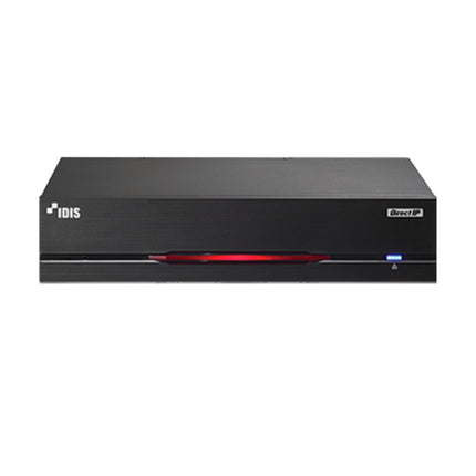 IDIS DV-1304-A standalone 4-channel security AI edge processor box housed in a low-profile matte black metallic desktop chassis.