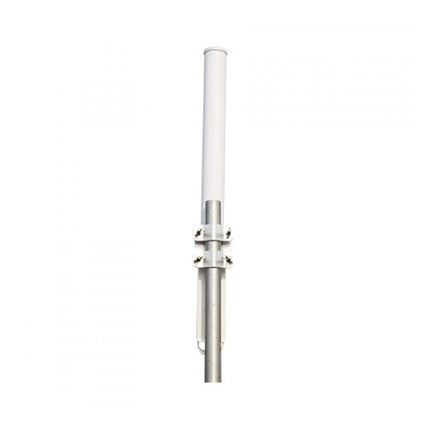 IP-COM ANT12-5G360 5GHz 12dBi dual-polarity omnidirectional base station antenna featuring a rugged white cylindrical radome enclosure.
