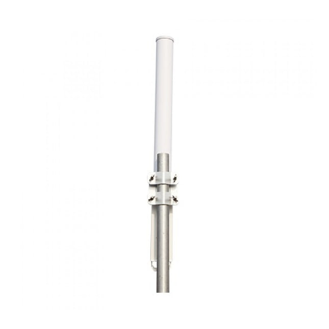 IP-COM ANT12-5G360 5GHz 12dBi dual-polarity omnidirectional base station antenna featuring a rugged white cylindrical radome enclosure.