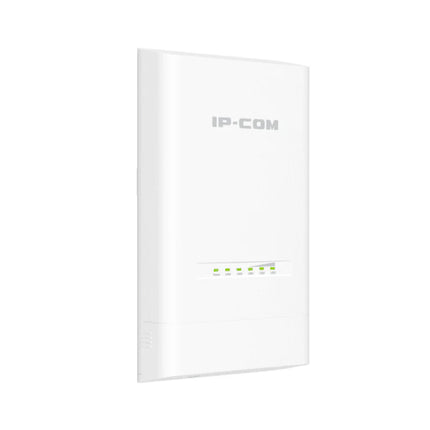 Close-up view of the lower port compartment on the IP-COM CPE122 with the weather cover off, showcasing the Gigabit Ethernet RJ45 PoE input port.