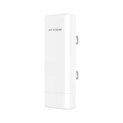 Close-up view of the bottom ports on the IP-COM CPE13 showcasing the high-speed Gigabit Ethernet port and passive PoE input.
