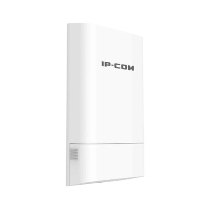 Underside compartment of the IP-COM CPE52 showing the dual 10/100 Mbps Fast Ethernet ports engineered for passive PoE input and data passthrough.