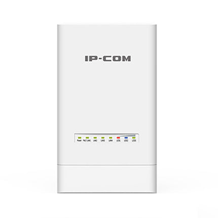 Front view of the sleek white IP-COM CPE6S 5GHz 12dBi ipMAX ac outdoor CPE showing the minimalist waterproof chassis design.