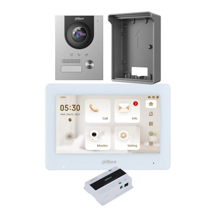 Dahua 2 - wire Intercom Kit, 7 - inch Indoor Monitor White, Outdoor Station, KIT - DHI - 7INWHT2202F - 2W - CCTV Guru