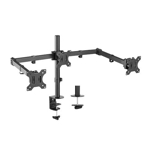 Brateck Triple Screens Economical Double Joint Articulating Steel Monitor Arms, Extended Arms & Free Rotated Double Joint,Fit Most 13' - 27' Up to 7kg. - CCTV Guru