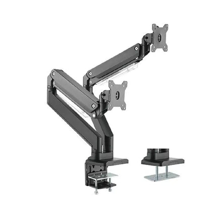Brateck Dual Monitors Aluminum Heavy - Duty Gas Spring Monitor Arm Fit Most 17‘ - 35’ Monitors Up to 15kg per screen VESA 75x75/100x100 - CCTV Guru