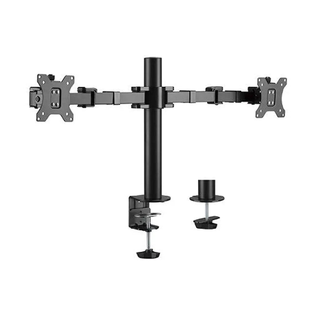 Brateck Dual Monitors Affordable Steel Articulating Monitor Arm Fit Most 17' - 31' Monitors Up to 9kg per screen VESA 75x75/100x100 - CCTV Guru