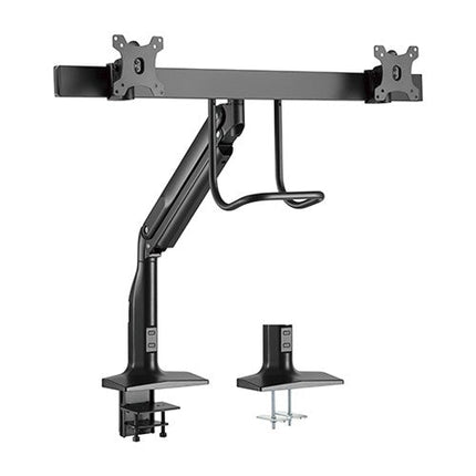 Brateck Dual Monitors Select Gas Spring Aluminum Monitor Arm Fit Most 17‘ - 35’ Monitors Up to 10kg per screen VESA 75x75/100x100 - CCTV Guru