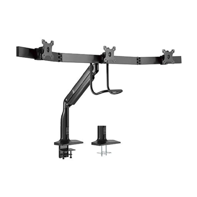 Brateck Triple Monitors Select Gas Spring Aluminum Monitor Armt Fit Most Screen Size 17' - 32' up to 6.5kg VESA 75x75/100x100 - CCTV Guru