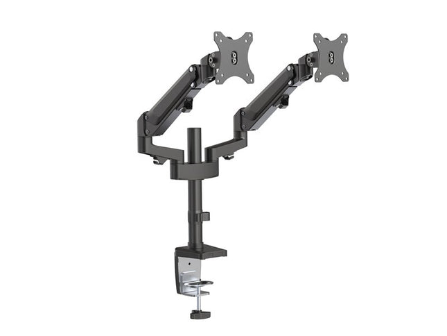 Brateck Dual Monitors Heavy - Duty Aluminum Gas Spring Monitor Arm Fit Most 17'' - 32'' Up to 12kg per screen VESA 75x75/100x100 - CCTV Guru