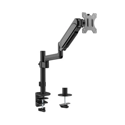 Brateck Single Monitor Pole - Mounted Gas Spring Monitor Arm Fit Most 17' - 32' Monitor Up to 9Kg Per screen VESA 75x75/100x100 - CCTV Guru