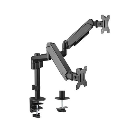 Brateck Dual Monitors Pole - Mounted Gas Spring Monitor Arm Fit Most 17' - 32' Monitors Up to 9kg per screen VESA 75x75/100x100 - CCTV Guru