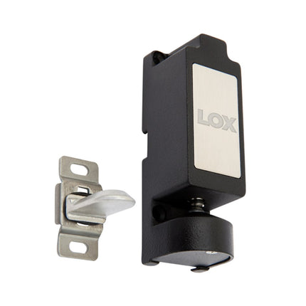Detailed close-up of the internal electromechanical solenoid latch mechanism and integrated micro-switch inside the LOX CL0002 locker lock housing.