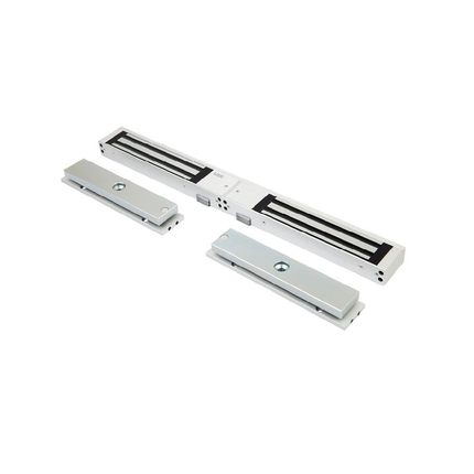 LOX EM3500DM Slimline Double Electro-Magnetic Lock with 280kg holding force per door and monitoring sensors.