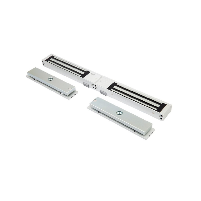 LOX EM3500DM Slimline Double Electro-Magnetic Lock with 280kg holding force per door and monitoring sensors.